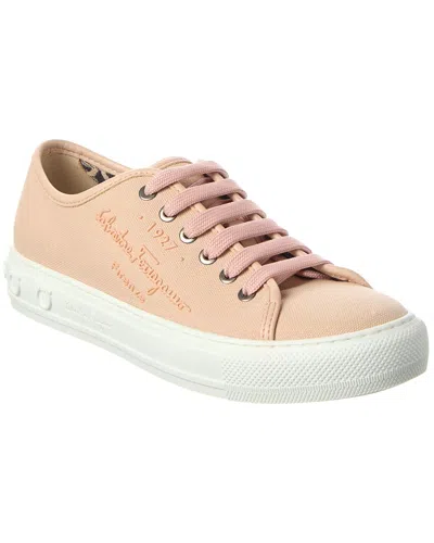 Ferragamo Mediterr Eco Canvas Sneaker In Multi