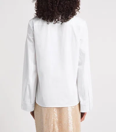 Tory Burch Stretch-cotton Bow Blouse In White