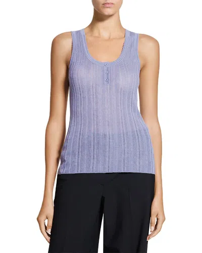 Theory Henley Tank Top In Wool-blend In Purple
