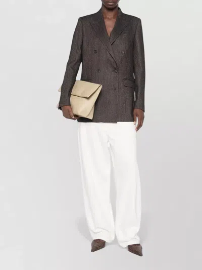 Tagliatore Doublebreasted Jacket With Herringbone Pattern In Gray