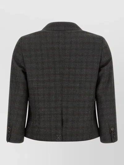 Dries Van Noten Checked Wool Blazer In Gray