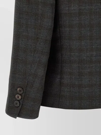 Dries Van Noten Checked Wool Blazer In Gray