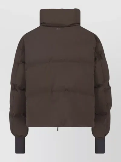 Herno Parka Coat In Brown