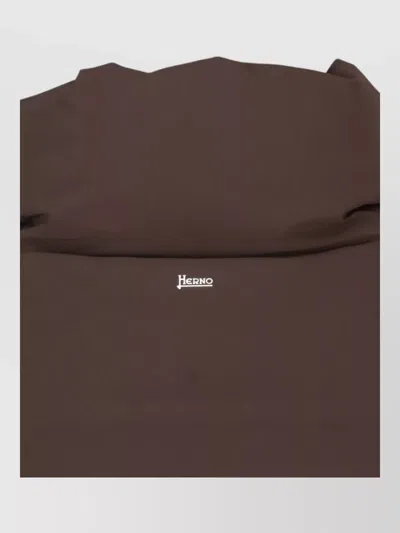 Herno Parka Coat In Brown