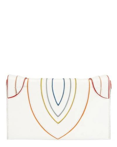 Shop Elena Ghisellini Selina White Clutch