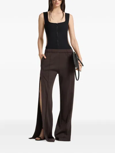 Courrèges Interlock Press-stud Track Pants In Brown