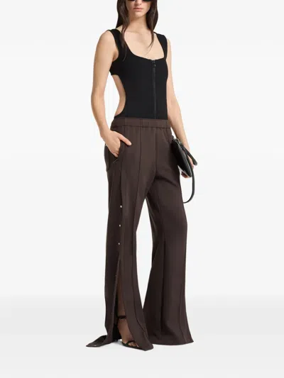 Courrèges Interlock Press-stud Track Pants In Brown