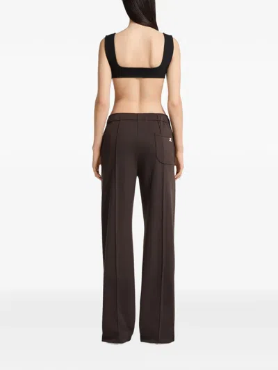 Courrèges Interlock Press-stud Track Pants In Brown