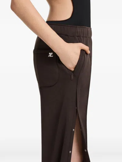Courrèges Interlock Press-stud Track Pants In Brown