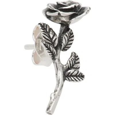 Emanuele Bicocchi Blooming Rose Stud Single Earring In Silver