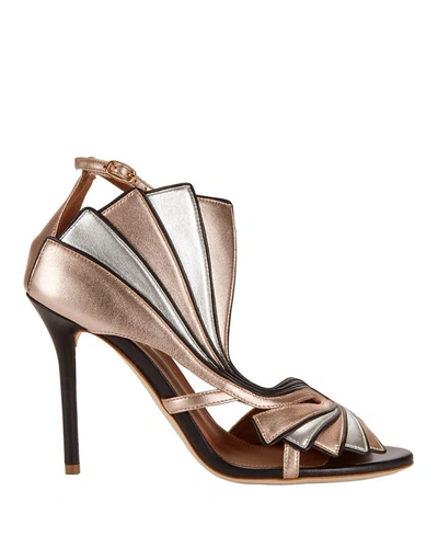 Shop Malone Souliers Rosie Fanned Metallic Sandals