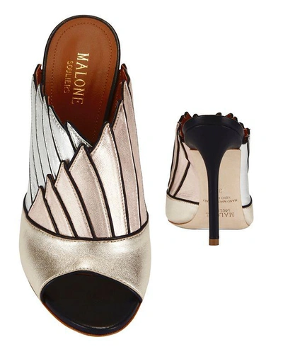 Shop Malone Souliers Donna Metallic Colorblock Fanned Mule Sandals