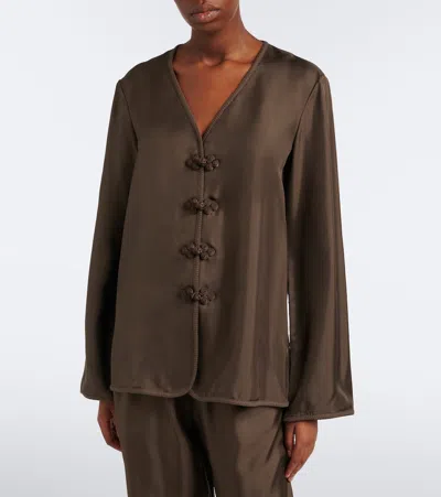 Rohe Oversized Silk Blouse In Black