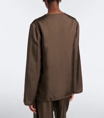 Rohe Oversized Silk Blouse In Black