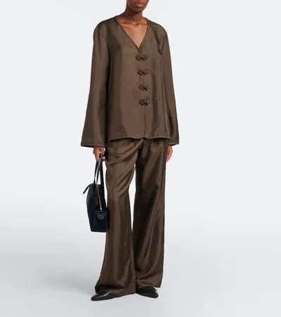 Rohe Oversized Silk Blouse In Black