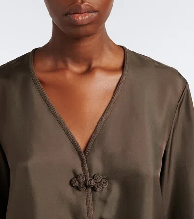 Rohe Oversized Silk Blouse In Black