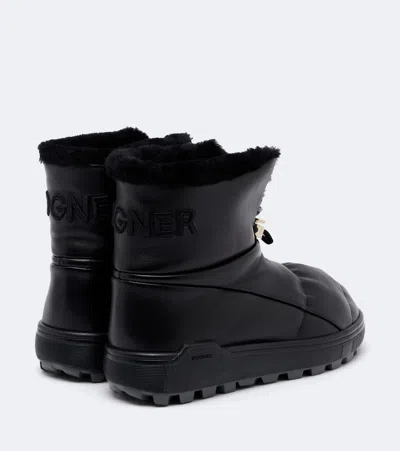 Bogner Chamonix Leather Snow Boots In Black