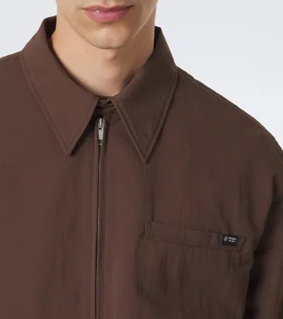 Prada Technical Blouson Jacket In Brown