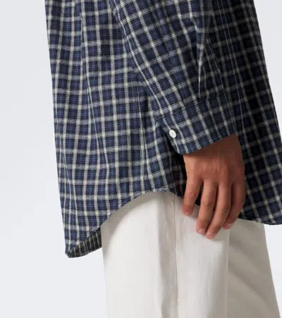 Miu Miu Checked Cotton Flannel Overshirt In Multi