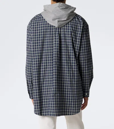 Miu Miu Checked Cotton Flannel Overshirt In Multi