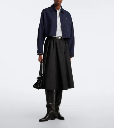 Prada Leather Knee-high Boots In Black