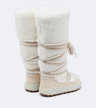 Bogner Chamonix Shearling Snow Boots In White