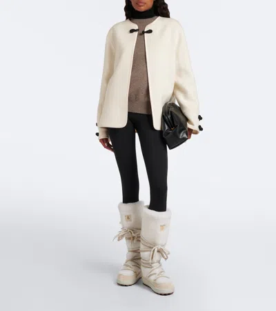 Bogner Chamonix Shearling Snow Boots In White