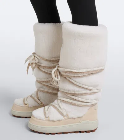 Bogner Chamonix Shearling Snow Boots In White