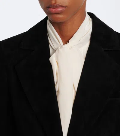 Veronica Beard Healy Suede Blazer In Black
