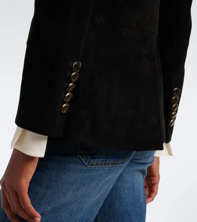 Veronica Beard Healy Suede Blazer In Black