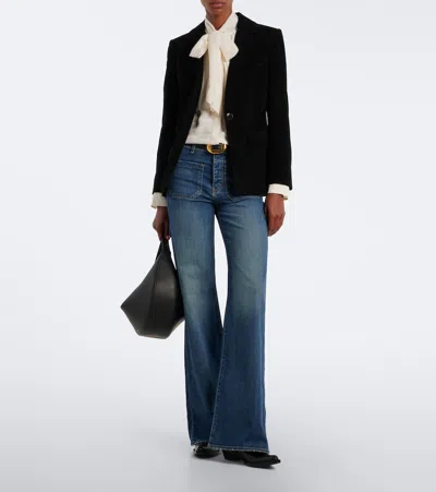 Veronica Beard Healy Suede Blazer In Black