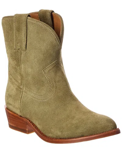 Frye Billy Short Suede Bootie In Green