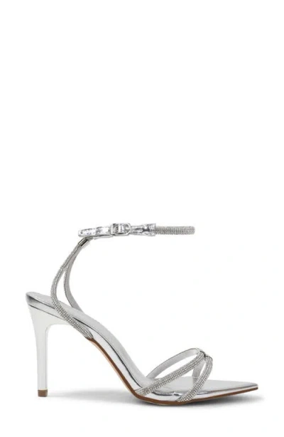 Berness Hellene Rhinestone Ankle Strap Sandal In Silver