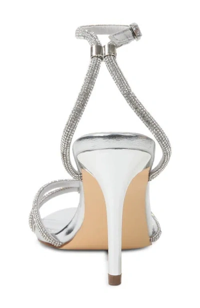 Berness Hellene Rhinestone Ankle Strap Sandal In Silver