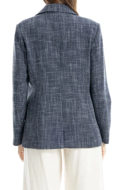 Max Studio One Button Blazer In Dk Navy Melange