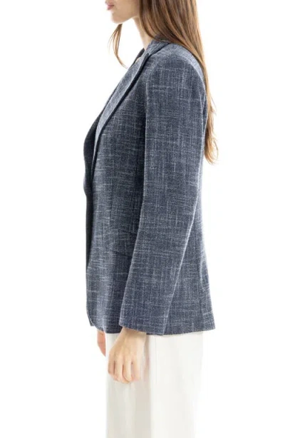 Max Studio One Button Blazer In Dk Navy Melange