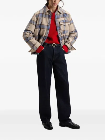 Woolrich Alaskan Check-pattern Shirt Jacket In Blue