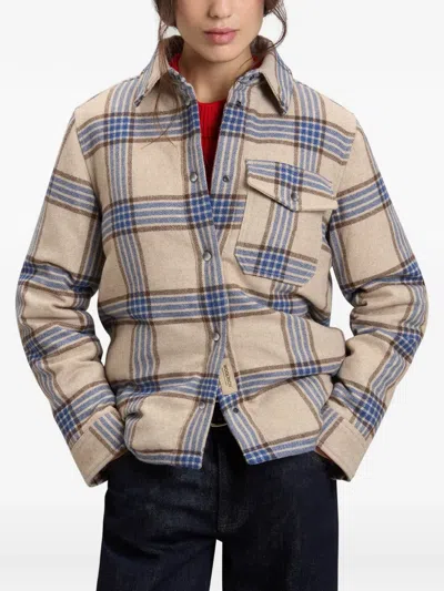 Woolrich Alaskan Check-pattern Shirt Jacket In Blue
