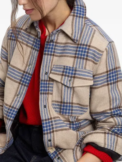 Woolrich Alaskan Check-pattern Shirt Jacket In Blue