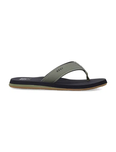 Reef Layback Perforated-strap Flip Flops In Black