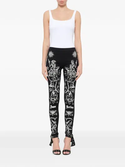 Givenchy Tattoo-print Leggings In Multi