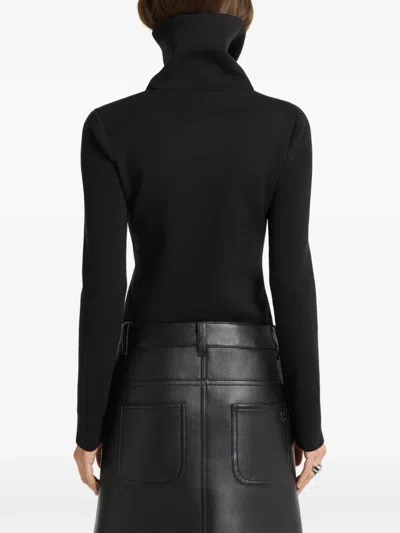 Courrèges High-collar Sweater In Black
