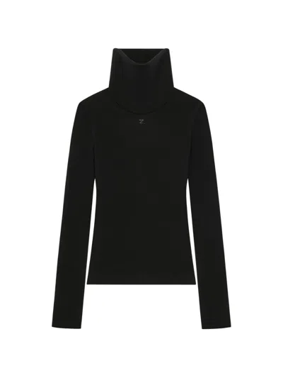 Courrèges High-collar Sweater In Black