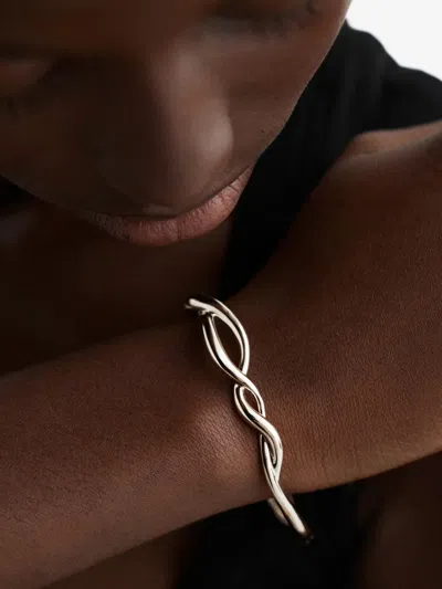 Monica Vinader Ochre Twisted Bangle In Silver