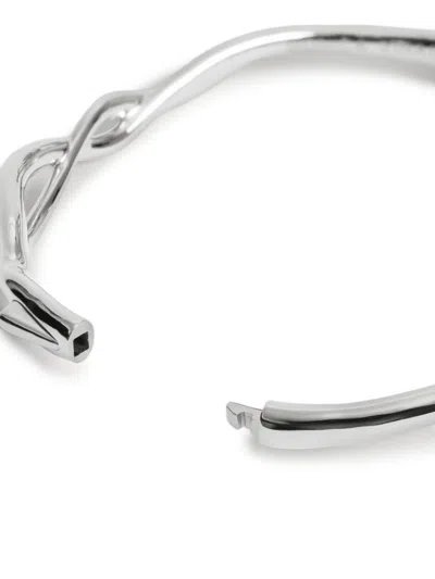 Monica Vinader Ochre Twisted Bangle In Silver