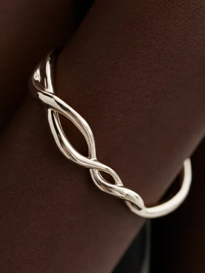 Monica Vinader Ochre Twisted Bangle In Silver