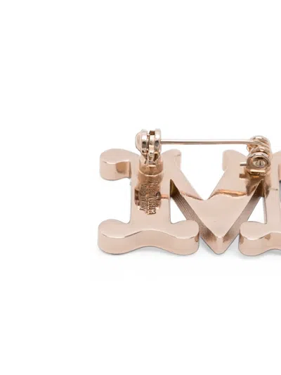 Max Mara M Logo-plaque Brooch In Multi