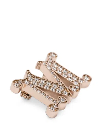 Max Mara M Logo-plaque Brooch In Multi