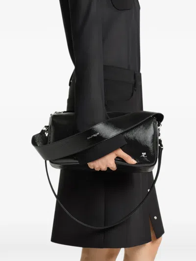 Courrèges Medium Three Sixty Shoulder Bag In Black