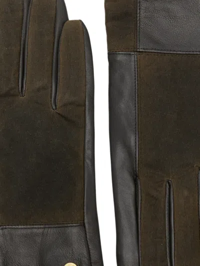 Barbour Rudson Patchwork Gloves In Brown